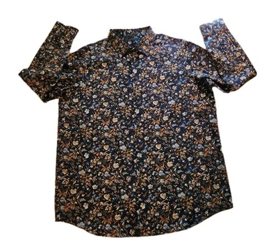NWOT Perry Ellis Shirt Mens 2XLT Long Sleeve Tall Casual Button Up Navy Floral - Image 1 of 4