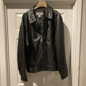 Chaqueta de bombardero vintage Eddie Bauer de cuero de cordero negra para hombre XL aviador años 90 - Imagen 1 de 18
