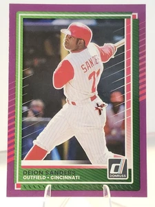 2025 Donruss Baseball Deion Sanders Purple Parallel SP #32 Cincinnati Reds - Picture 1 of 2