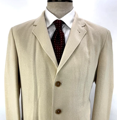 Armani Collezioni 40R Silk Mohair Three Button Blazer Lightweight Beige - Image 1 of 4
