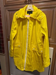 J. Impermeable clásico Crew con capucha en amarillo brillante para mujer XXL VENTA AL POR MENOR $178 NUEVO SIN ETIQUETAS - Imagen 1 de 11