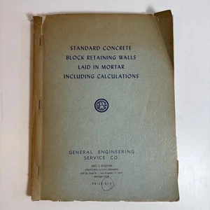 Standard Betonstein Stützmauer Pläne Fosdyke Los Angeles 50er Jahre - Bild 1 von 6
