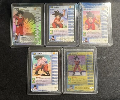 LOTE 5 Goku: DBZ Dragon Ball Z con Goku Gold FOIL P1 CCG Puntuación limitada Saiyan Saga Foto 1 de 4