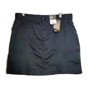 Pantalones cortos Lee para mujer cómodos con cintura talla 14 negros tiro medio nuevos con etiquetas tenis golf vaca - Imagen 1 de 9