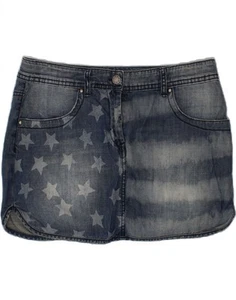 BENETTON Girls Denim Skirt 13-14 Years 3XL W32 Blue Cotton USA DO17 - Picture 1 of 3