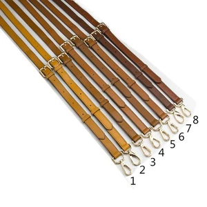 Bandolera de hombro de cuero genuino marrón bolso ajustable correa - Imagen 1 de 19