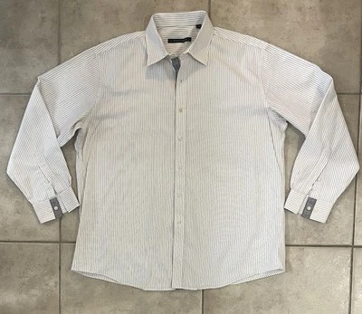 Sean John Men's Dress Shirt Size XL 18 34/35 Long Sleeve Stripe White - Image 1 of 3