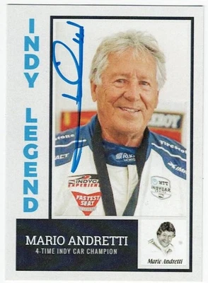 $$ MARIO ANDRETTI SIGNED AUTO CUSTOM CARD NASCAR INDY LEGEND HOF- 1 - Image 1 of 3