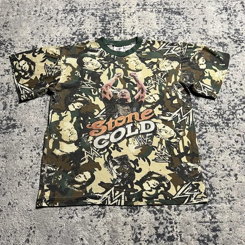 Stone Cold Steve Austin Youth Large 14 16 The Rock Triple H Camo 90s Y2K VINTAGE Cover