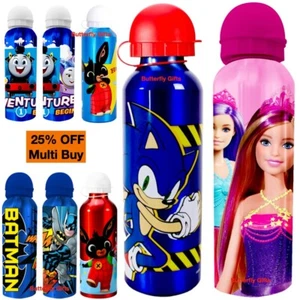 Kids Character Aluminium Water Drinks Bottle Children Back to School Flask Juice - Picture 1 of 112