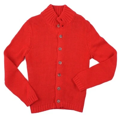 Cárdigan Suéter Cruciani Calce Relajado Rojo Tejido Pesado Algodón M (UE 50) NUEVO CON ETIQUETAS Foto 1 de 4