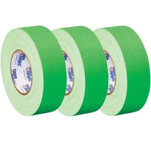 Tape Logic 11 Mil Gaffers Tape Fluorescent Green 2" x 50 yard Roll (3 Pack) - Picture 1 of 1