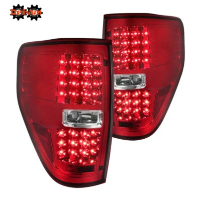 09-14 Ford F-150 Pick up Rear LED Tail Light Lamps Red Housing Red Lens -TM - Image 1 of 4