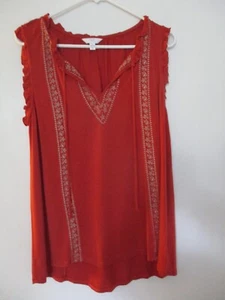 Time and True Women's Burnt Orangs Tank Bohemian Top Size Large (12/14) - Picture 1 of 4