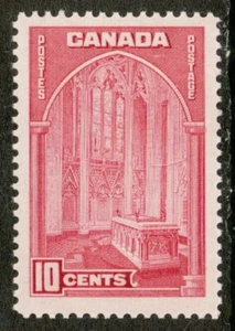 1938 Canada Sc# 241a rose -10¢ Pictorial Issue, Memorial Chamber MH - Picture 1 of 1