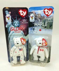 McDonald's Beanie Baby Glory & Maple The Bear retirado con errores etiquetados 1993 - Imagen 1 de 2