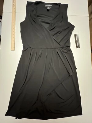 Vestido Donna Morgan para mujer 10 imitación envolvente midi sin mangas plisado acampanado nuevo con etiquetas Foto 1 de 4