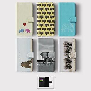 CASE FOR SAMSUNG S20 S10 S9 S8 PLUS WALLET FLIP PHONE COVER ELEPHANTS AFRICA