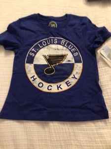 NHL Youth Girls St. Louis Blues Team Logo Circle Graphic T-Shirt NWT Size M 7/8 - Picture 1 of 4