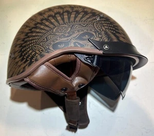 VCOROS F-07 Motorcycle Half Face Helmet Sun Visor Quick Release Buckle DOT - Picture 1 of 7