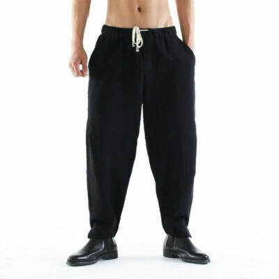 Linen Kung Fu Tai Chi Pants Martial Arts Trousers Loose Casual Jogger Sweatpants - Image 1 of 4