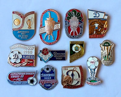 Dynamo Kyiv Soviet vintage Badge Lot 12x Football Championship USSR Soccer pins - Image 1 of 4