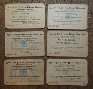 1917 1922 1924 1925 1927 1935 BABBO NATALE "FRED HARVEY DINING" 50c Permessi Pasti - Foto 1 di 6