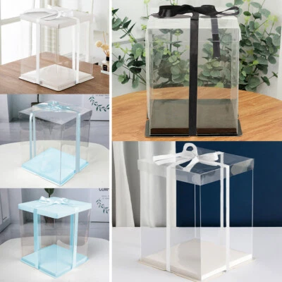 DREAM-HOMELIVING Clear Wedding Birthday Xmas Gift Boxes Transparent PVC Cake Candy Packaging Box
