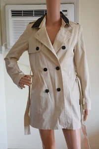 Etam Paris Trench Coat w Belt Light Cream / Ivory Sz 6 UK, 34 EUR. - Picture 1 of 8