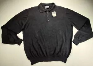 Steve & Barry's Classic Men's XL Long Sleeve Black Polo Shirt/Sweater "NEW" - Picture 1 of 10