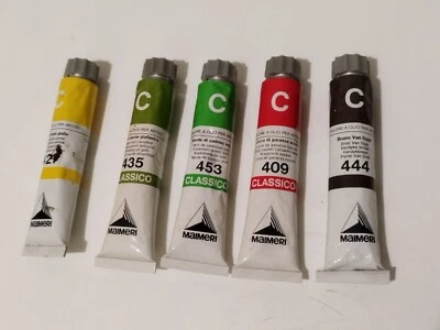 SET 5 COLORI AD OLIO CLASSICO MAIMERI 20 ML ANNI 90 COME NUOVI MAI USATI - Immagine 1 di 4