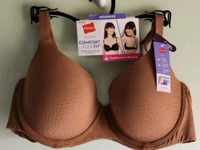 Hanes Women's XXL Comfort Flex Fit Underwire T-Shirt Bra BROWN 2XL #10724 - Image 1 of 4