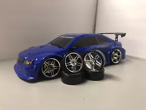 1/10 Painted & Finished RC Body Shell Set + 4 Complete Set Of Wheels Bluem - Picture 1 of 6