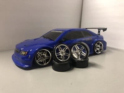 1/10 Painted & Finished RC Body Shell Set + 4 Complete Set Of Wheels Bluem - Image 1 of 4