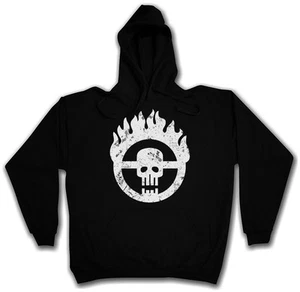 SKULL WHEEL INSIGNIA HOODED SWEATSHIRT HOODIE Scrotus Mad Main Force Furiosa Max - Picture 1 of 2
