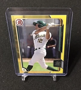 Chad Pinder 2015 Bowman card BP110 Oakland Athletics prospect yellow - Picture 1 of 2