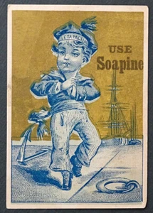 1800's Antique SOAPINE LAUNDRY SOAP Victorian Trade Card PROVIDENCE RHODE ISLAND - Picture 1 of 2
