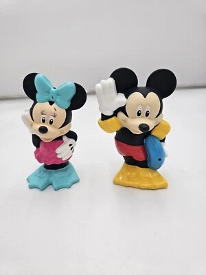 2014 Disney Minnie & Mickey Mouse 5" Figura de goma Chorro Baño Juguete Lote de 2 Foto 1 de 4