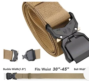 Military Belt for Men Tactical Strap Waistband Belts Quick Release Buckle Brown - Picture 1 of 7