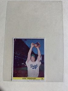 Gene Hermanski RC Brooklyn Dodgers 1949 Eureka Baseball Stamp #38