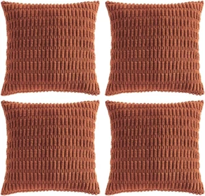 4 Packs Rust Decorative Throw Pillow Covers 18X18 Inch for Living Room Couch Bed - Picture 1 of 7