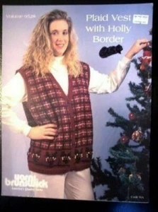 Brunswick 9528 plaid VEST with Holly Border 1995 4pg leaflet - Picture 1 of 1