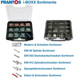 FRANTOS i-BOXX Schrauben Muttern Splinte Maschinenschrauben Dübel Sortimente Set - Bild 1 von 46