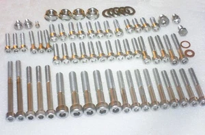 Kawasaki KX125 1992-97 Motorabdeckungen 63x Edelstahl Innensechskantschraube & Flanschmutter Kit - Bild 1 von 6