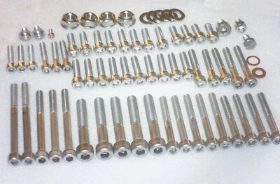 Juego de cubiertas de motor y tuerca de brida de acero inoxidable 63x para Kawasaki KX125 1992-97 Foto 1 de 4