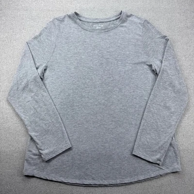 Eileen Fisher Cashmere Blend Top Womens XL Gray Long Sleeve Crewneck Stretch - Image 1 of 4