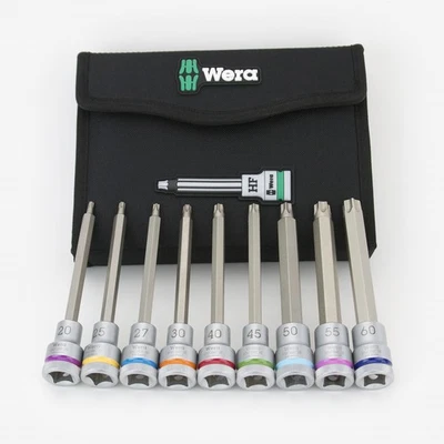 Wera 004212 Zyklop Torx Bit Socket Set Long - 1/2" Drive with Holding Function T - Image 1 of 3