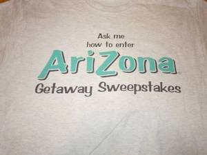 POLAND SPRING WATER ARIZONA ICED TEA SHIRT MENS MEDIUM VINTAGE GRAY - Picture 1 of 4