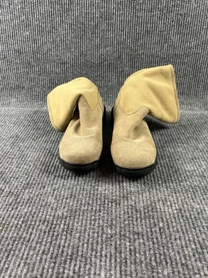 Lands End Womens Size 9 H/B Mid Calf Winter Boots Tan Suede Fleece Back Zip - Image 1 of 4