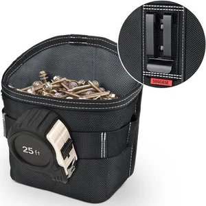 Tool Pouch Nails Screws Bag with Belt Clip X-Large XL - Black - Picture 1 of 7